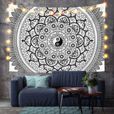 Lofaris Bagua Array Black And White Divination Custom Tapestry